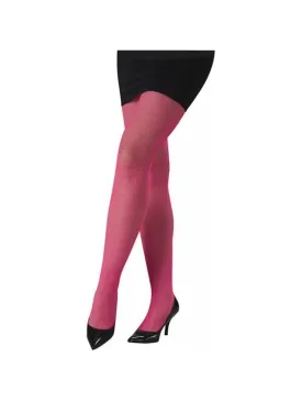 Adult Pink Neon Fishnet Pantyhose
