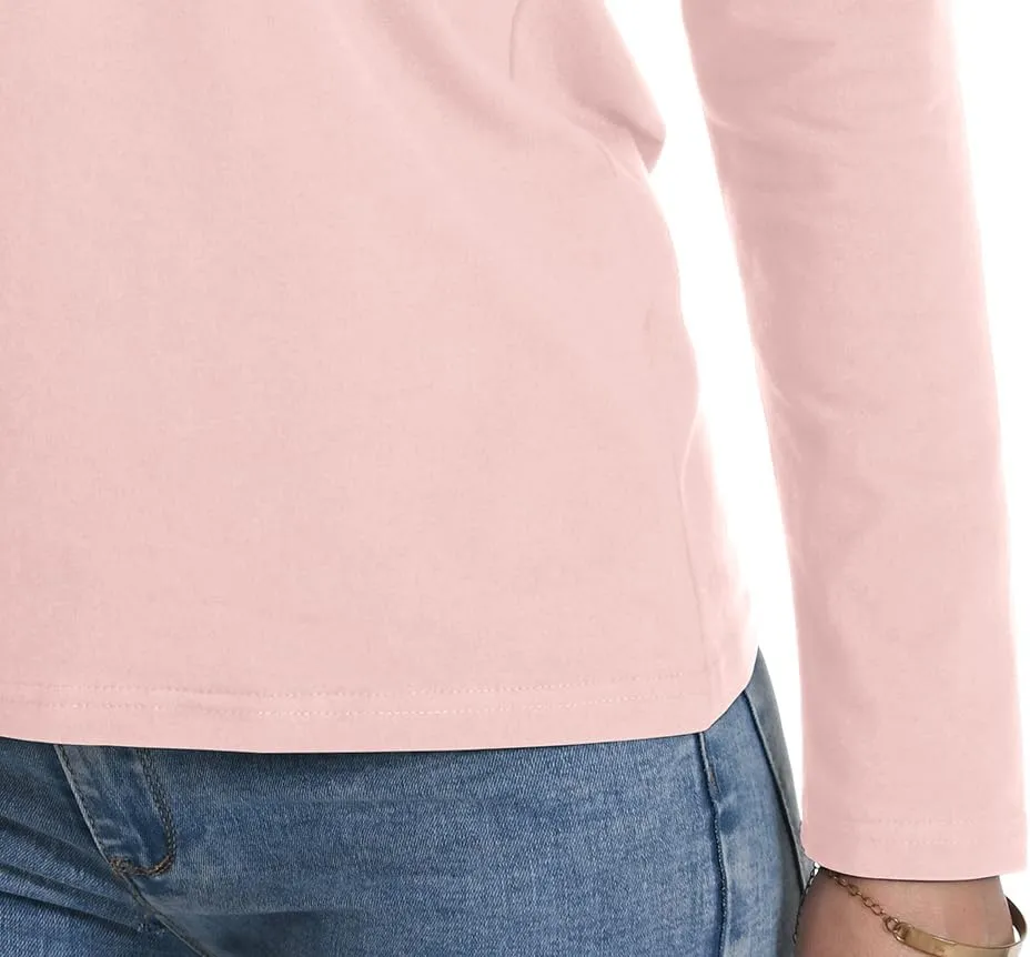 Auriviz Womens Long Sleeve Shirts Crew Neck Basic Tee Fall Trendy Cotton Tops Loose Fitted T Shirts Blouses