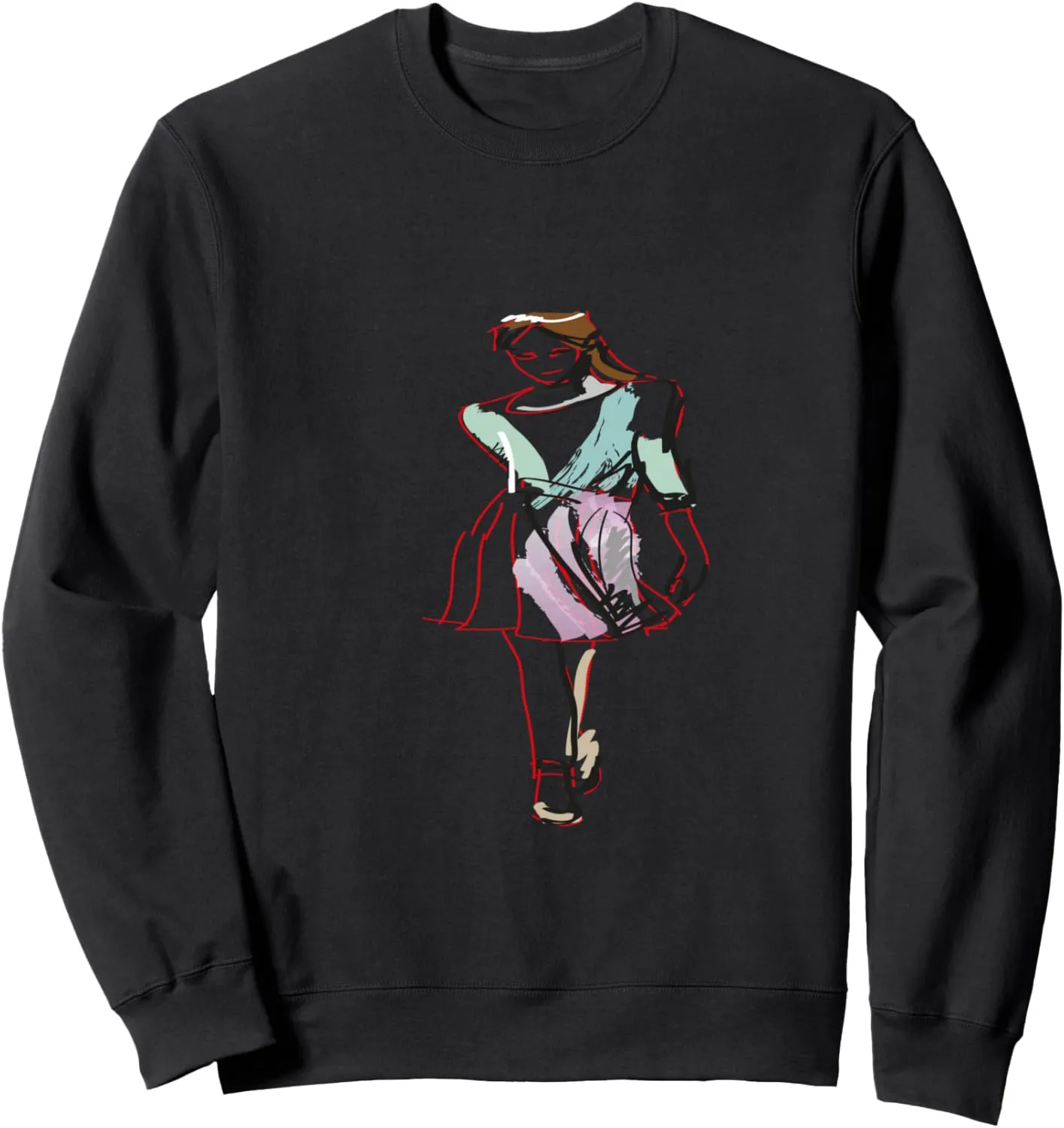 Fashion Hand painted silhouette design Graphic Tee T-Shirt Sweatshirt
