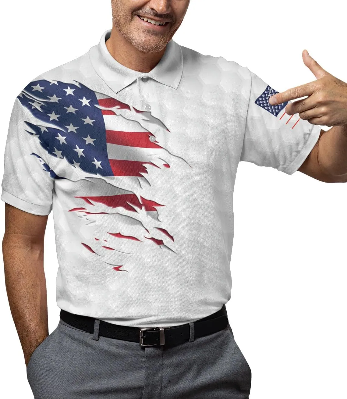 Funny Golf Shirts for Men, Hawaiian Polo Shirts for Men Unisex Casual Shirt Mens Polo Shirts Short Sleeve