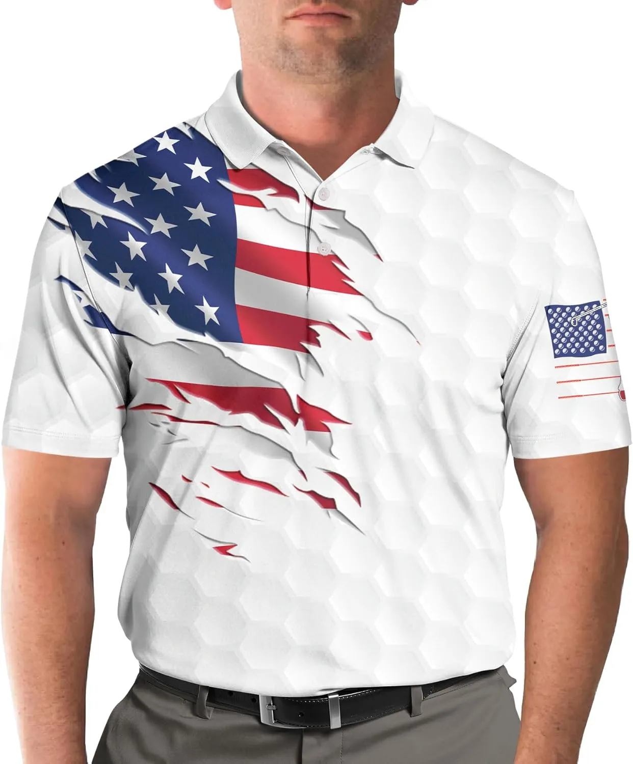 Funny Golf Shirts for Men, Hawaiian Polo Shirts for Men Unisex Casual Shirt Mens Polo Shirts Short Sleeve
