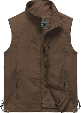 Hixiaohe Men's Casual Lightweight Outdoor Vest Work Fish Photo Travel Vest