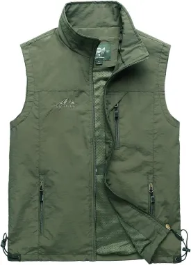 Hixiaohe Men's Casual Lightweight Outdoor Vest Work Fish Photo Travel Vest