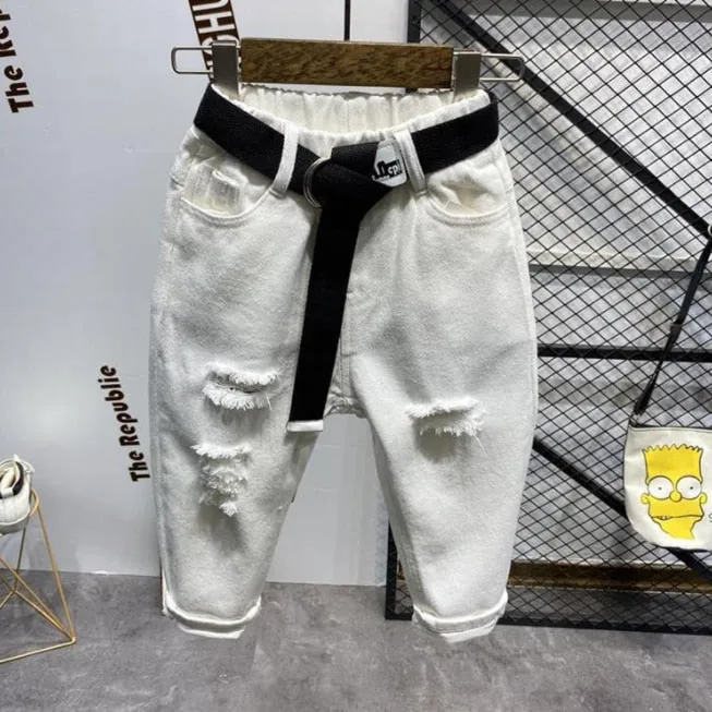 Kids Boys New Style Denim White Kids Jeans - BJN0104