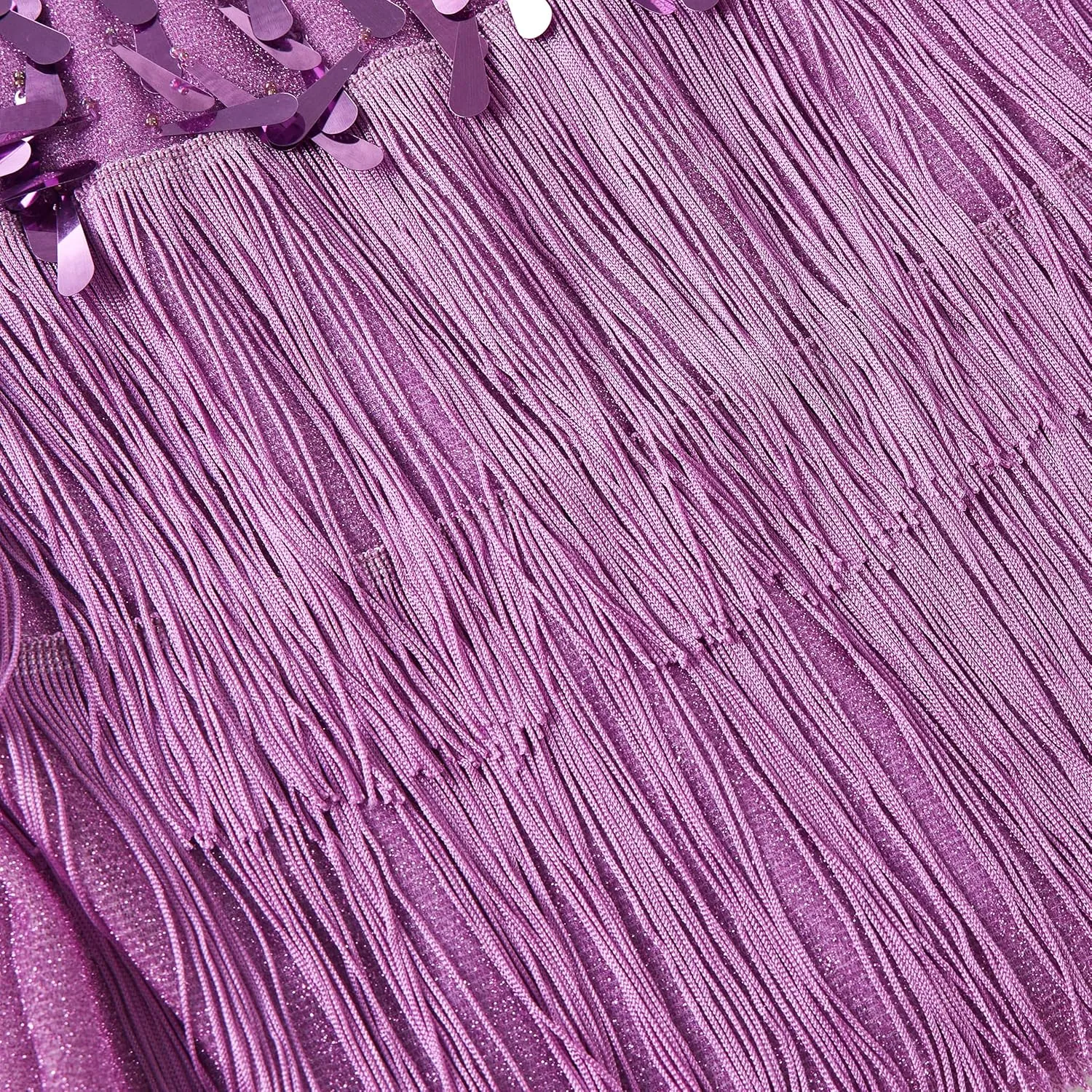 LOLANTA 2Pcs Girls Sequin Fringe Dress, Salsa Cha Cha Tassel Latin Dance Dress & Shorts, Adjustable Spaghetti Strap 5-13 Yrs