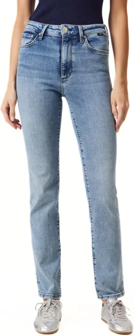 Mavi Women's Kendra High Rise Straight Boyfriend Jeans - Stretch Denim Jeans - Comfortable Jeans for Women, Machine Washable