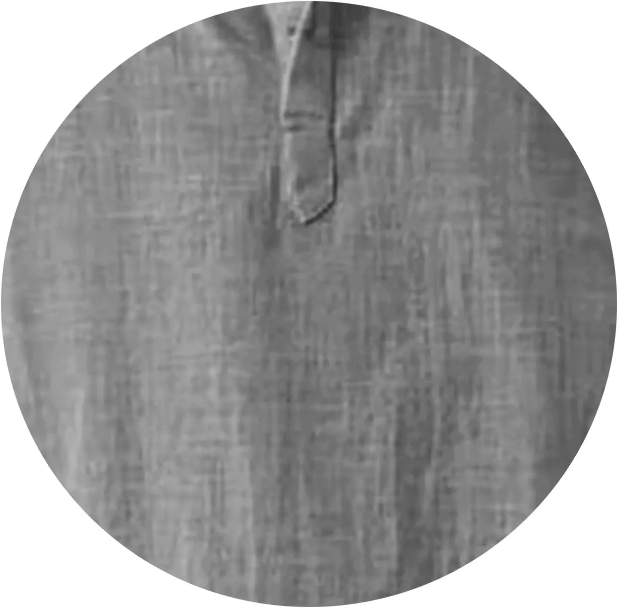 Mens Cotton Linen Shirts Solid Color Long Sleeve Pullover Shirts Button Stand Collar Beach Tops for Summer Vacation
