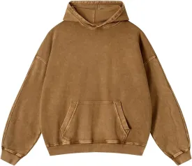 Mens Oversized Hoodies Pullover Women Fall Acid Wash Plain Preppy Hoodie Streetwear Cotton Vintage Hooded Sweatshirt
