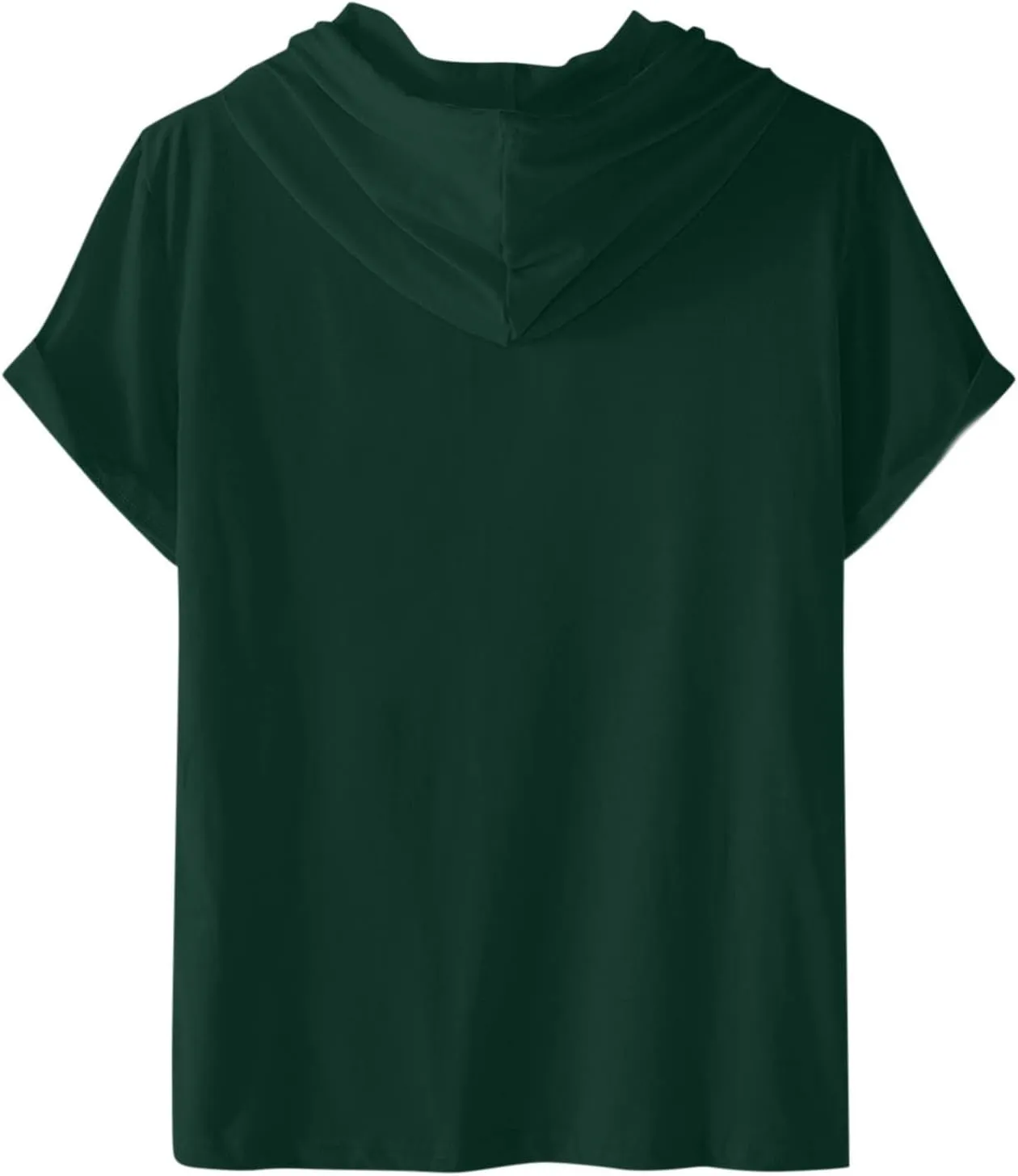 Short Sleeve Hoodies for Men Summer Athletic Loose Fit Stretch Drawstring T Shirt Lightweight Solid Color Pullover