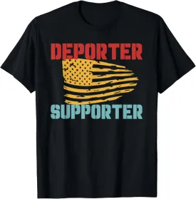 Unisex-Adults Patriotic Retro T-Shirt - Black, Small, Short Sleeve