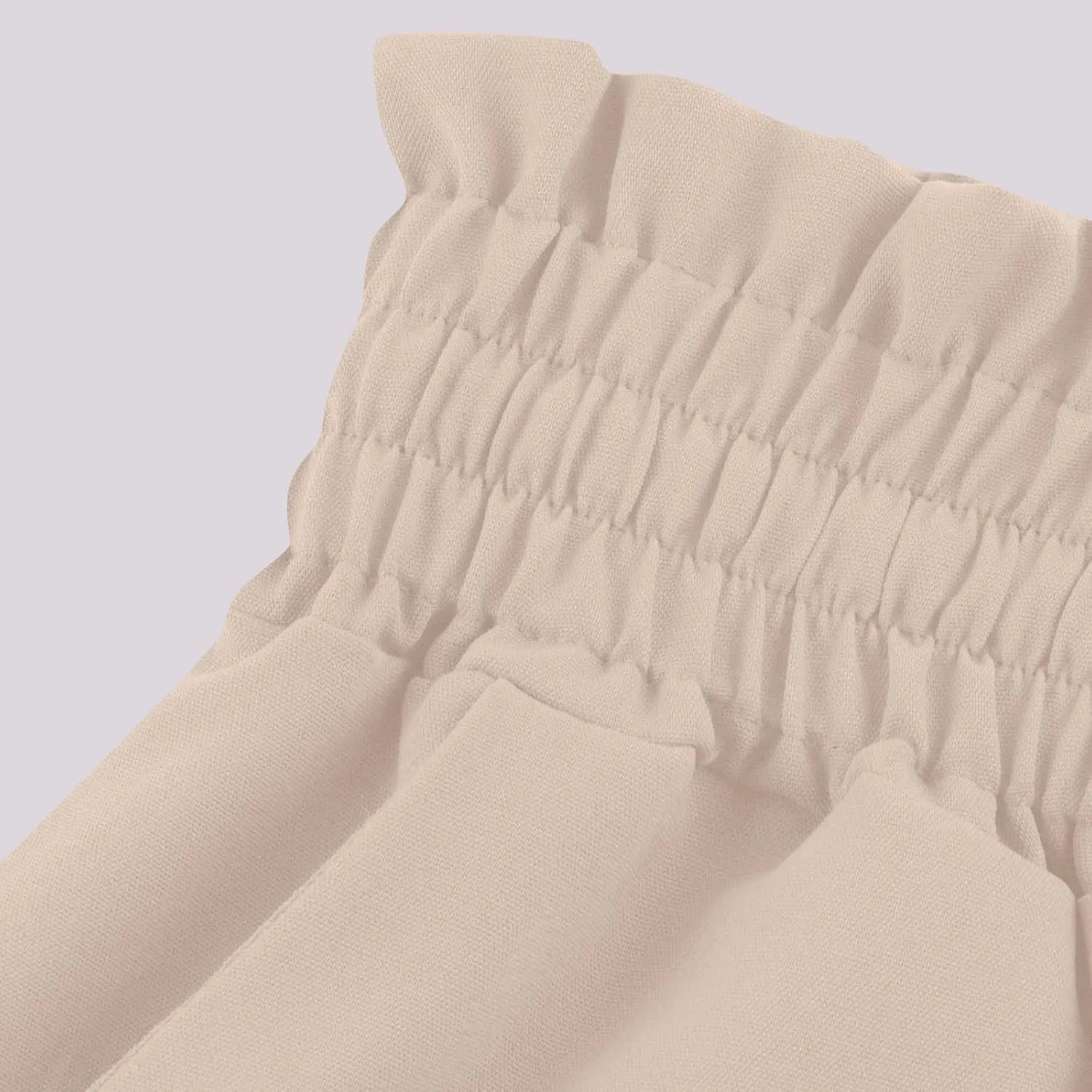Womens Palazzo Pants Elastic Waist High Waisted Culottes Pants Loose Fit Elegant Flowy Vacation Pants with Pockets